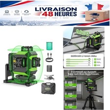 Huepar Niveau Laser 4D Vert 16 Lignes 360° Auto-Nivelant avec Batterie Li-ion