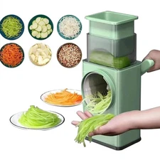 Drum Vegetable Cutter Hand-Crank Food Slicer Grater Processor