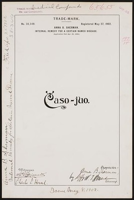 Anna B. Sherman Caso-juo. brand Internal Remedy Certain Named Disease