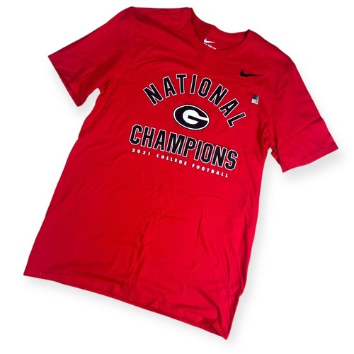 New Nike Georgia Bulldogs National Champions 2021 College Football Red Shirt Med