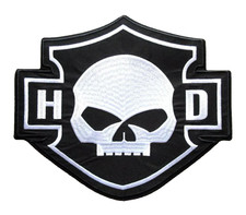  LARGE 10" MOTORCYCLES BIKERS VEST HD SKULL EMBROIDERED IRON ON PATCH