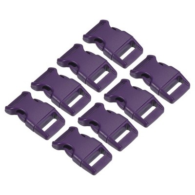 Plastic buckles, 8pcs quick side release clip for strap, ribbon, purple, 16mm