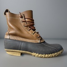 L.L. Bean Duck Boots Women's 8 Brown Leather Lace Up Rain Hunting
