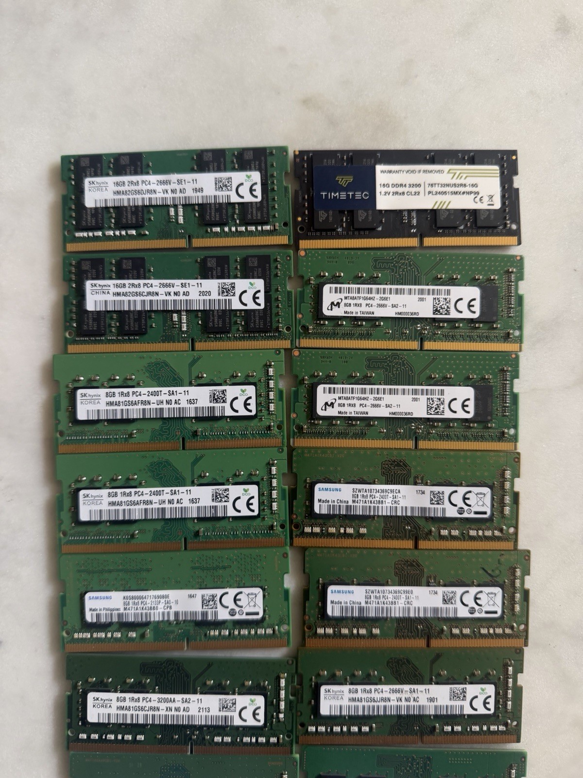 Lot Of 14 Laptop DDR4 Ram Sticks SEE DESCRIPTION FOR DETAILS G2U