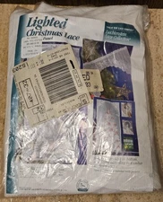 New Vintage Great Bay Liechtenstein Lace Lighted Christmas Tree Panel 71" X 35"