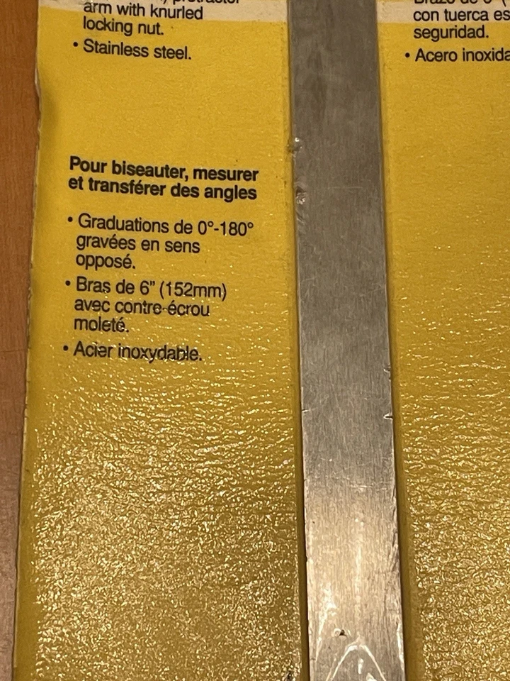 PROTRACTOR By GENERAL TOOLS MODEL #17 STAINLESS STEEL 0-180 Degrees,new - Image 3 of 4