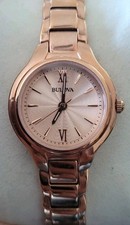 Bulova Classic Quartz Rose Gold Stainless Steel Bracelet Ladies Watch No.97L151