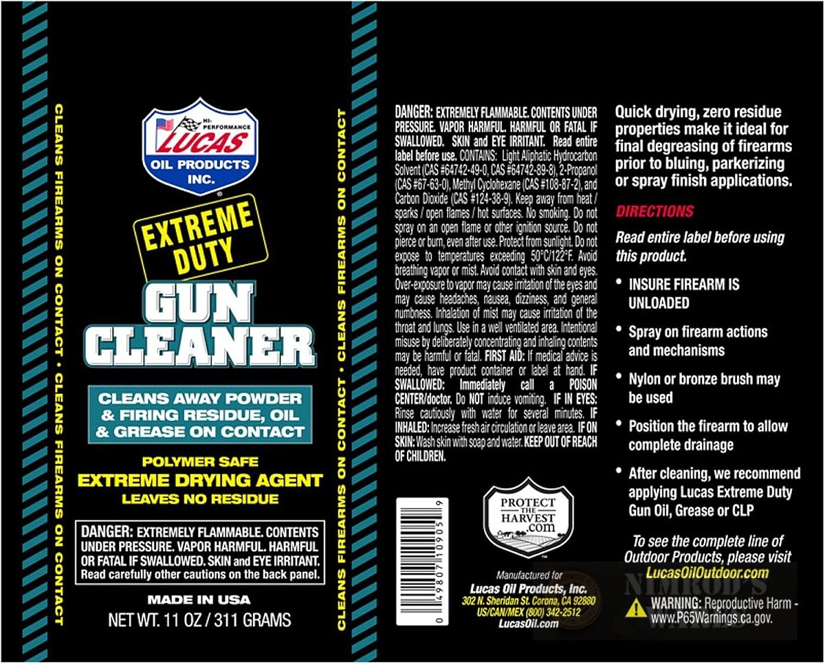 Lucas Oil Extreme Duty GUN CLEANER 11 oz Residue-Free 10905 FAST SHIP