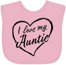 Inktastic I Love My Auntie In Black Chalk Heart Baby Bib Aunt Nephew Child Style