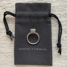 David Yurman 8mm Prasiolite and Diamonds Chatelaine® Ring, Size 6 - NEW!