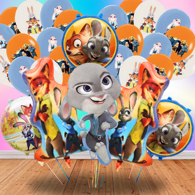 zootopia latex foil balloon birthday party supplies favor centerpiece decoration