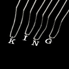 Stainless Steel A-Z Initial Necklace, Minimalist Letter Pendant-MEN and WOMEN