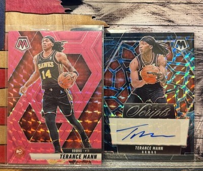 Terance Mann Mosaic Pink Fluorescent Prizm #/10 SSP - 2024-25 Genesis Auto Hawks