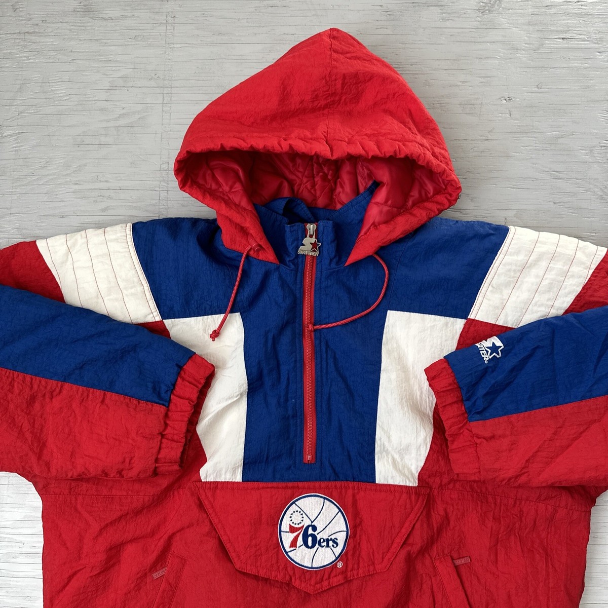 Vintage 90s NBA Philadelphia 76ers Sixers Starter Pullover 1 Vintage 90s NBA Philadelphia 76ers Sixers Starter Pullover 1