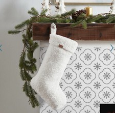 Koolaburra by UGG Clover Faux Fur Stocking White Holiday Christmas 12x21 NEW NWT