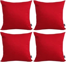 4-Pack 100% Cotton Comfortable Solid Decorative 18x18 inch/ 45x45cm, Red 