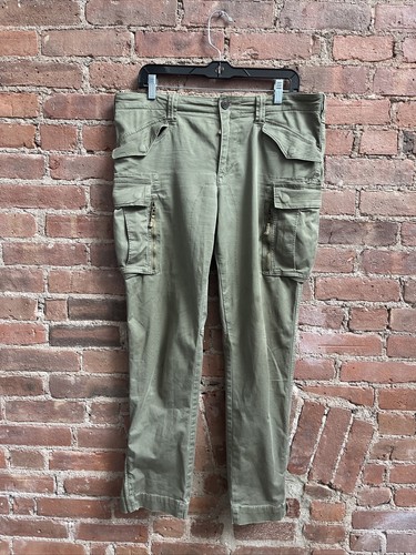 Polo Ralph Lauren pantaloni cargo donna taglia 12, cotone oliva esercito elasticizzati - Foto 1 di 11