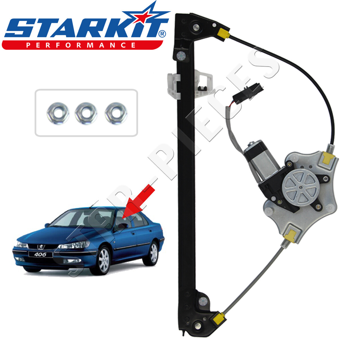 Mécanisme lève-vitre électrique avant gauche pour Peugeot 406 avec moteur intégré