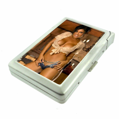 Norwegian Pin Up Girls D15 Cigarette Case with Built in Lighter Metal Wallet 