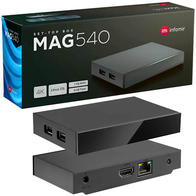 TV BOX MAG 540 Receiver HEVC H.265 4K UHD 60FPS Linux USB LAN HDMI UHD Kabel 