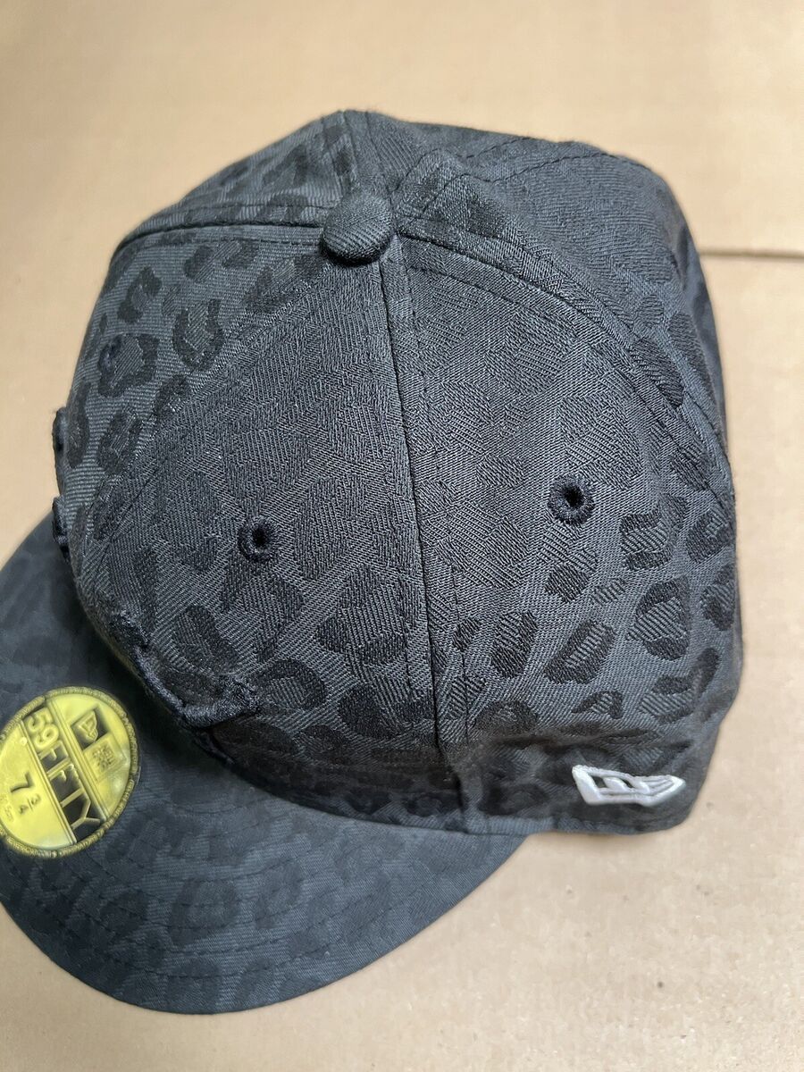 FW09 Supreme New Era NY Bones Woven Leopard 7 3/4 Black Hat FW09 Supreme New Era NY Bones Woven Leopard 7 3/4 Black Hat