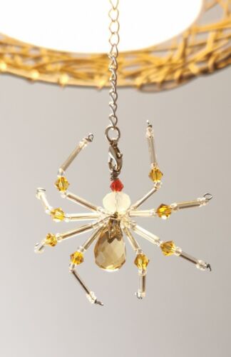 Handgefertigte Swarovski Kristall Perlen Spinne/Wohndekoration/Hängen/Ohrring - Bild 1 von 5