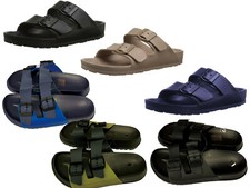 Mens Double Strap Buckle Slide Soft Footbed Sandal Beach Shower Pool 7-12.5