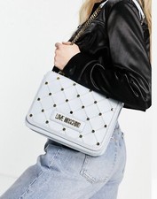 Love Moschino Stud Shoulder Bag in Blue