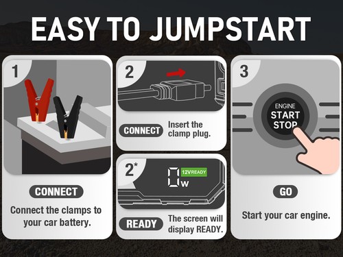 AdoreTrip Auto Samochód Pomoc rozruchowa Jump Starter 8250A Booster Samochód osobowy Powerbank Ładowarka - Zdjęcie 6 z 12