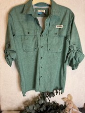 Magellan Fish Gear Fishing Shirt Men's S Green Relaxed Fit Moisture-Wicking