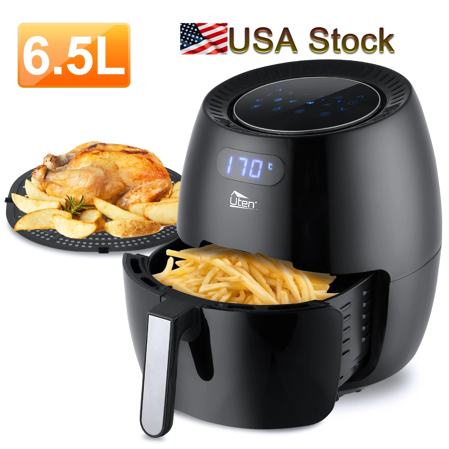 6.8QT Air Fryer Display Touch Screen Cooking 1700W Smart Kitchen Large Digital
Opens in a new window