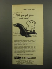 1957 F.A.O. Schwarz Toys Flipfin Seal Ad - Till you get your real seal