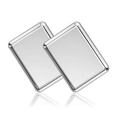 2 Pack 9 Inch Stainless Steel Baking Sheets Metal Cookie Baking Pan Oven Tray