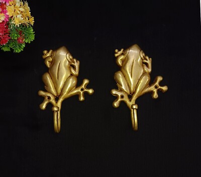 Reptile Frog Design Wall Hook Brass Toad Frog Bedroom Wall Hanger Set CA608