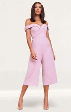 Lavish Alice Womens Purple Jumpsuit Zip Closu...