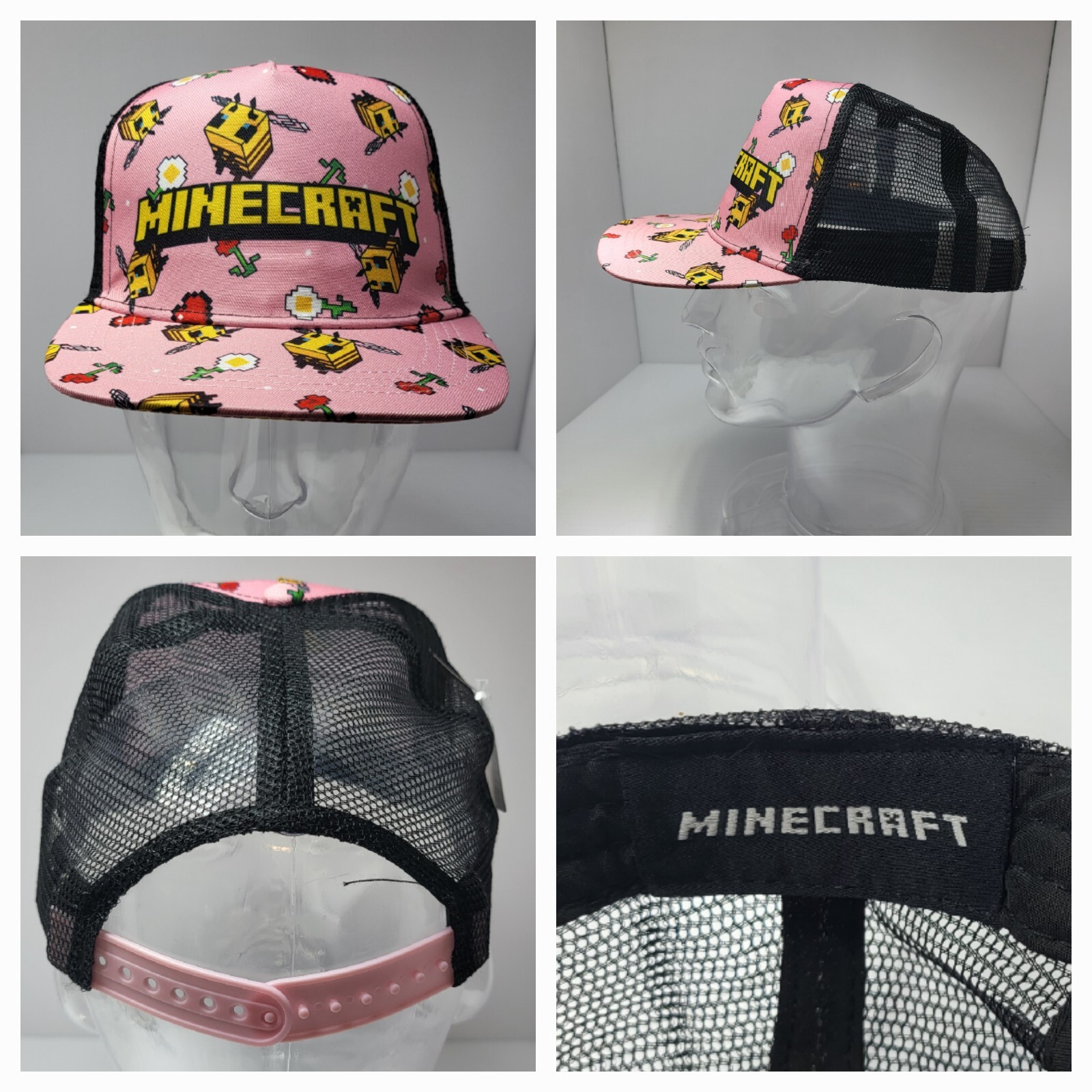 Minecraft Bee Baseball Cap Hat Mesh Back Strap ba… - image 1