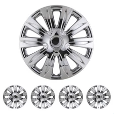 Chrome 16" Set of 4 Wheel Covers Rims Snap On HubCaps for R16 Tire & Steel Wheel