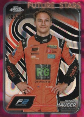Topps Chrome Formula 1 2024 Dennis Hauger F2 Motorsport Future Stars 89/225