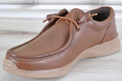 NEW Roper Men's CHILLIN LOW Tumbled Leather Loafers Shoes Size 7 BROWN