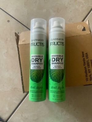 Lot of 2 Garnier Fructis Invisible Dry Shampoo Refresh Mint Mojito 4.4 oz