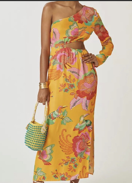 New Anthropologie FARM Rio One Shoulder Dress MEDIUM | eBay New Anthropologie FARM Rio One Shoulder Dress MEDIUM | eBay