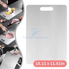 Titanium Cutting Board Double-Sided Stainless Steel Chopping Board for Kitchen