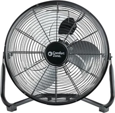 NEW Black Comfort Zone CZHV12B 12 inch High Velocity Metal Cradle Floor Fan