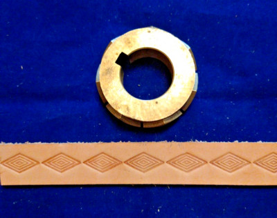 Leather Embossing Machine Roller Diamond Shape Pattern #5028 Solid Brass