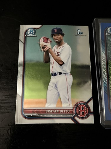 Brayan Bello 2022 1st Bowman Chrome Prospect Blue Refractor /150 + Chrome Paper - Picture 3 of 4