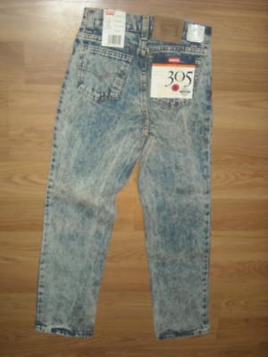 VTG 80S 24 X 27 BOYS SLIM LEVIS 305 STONE ACID WASH DENIM JEANS 3