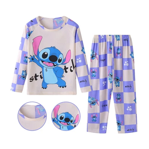 2pcs/set lilo Stitch Pyjamas Sets Kid Home Wear Travel Casual Sleepwear Suit - Picture 21 of 27