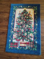 Christmas Throw Rug Approx. 34 x 21 in. Rubber Backing