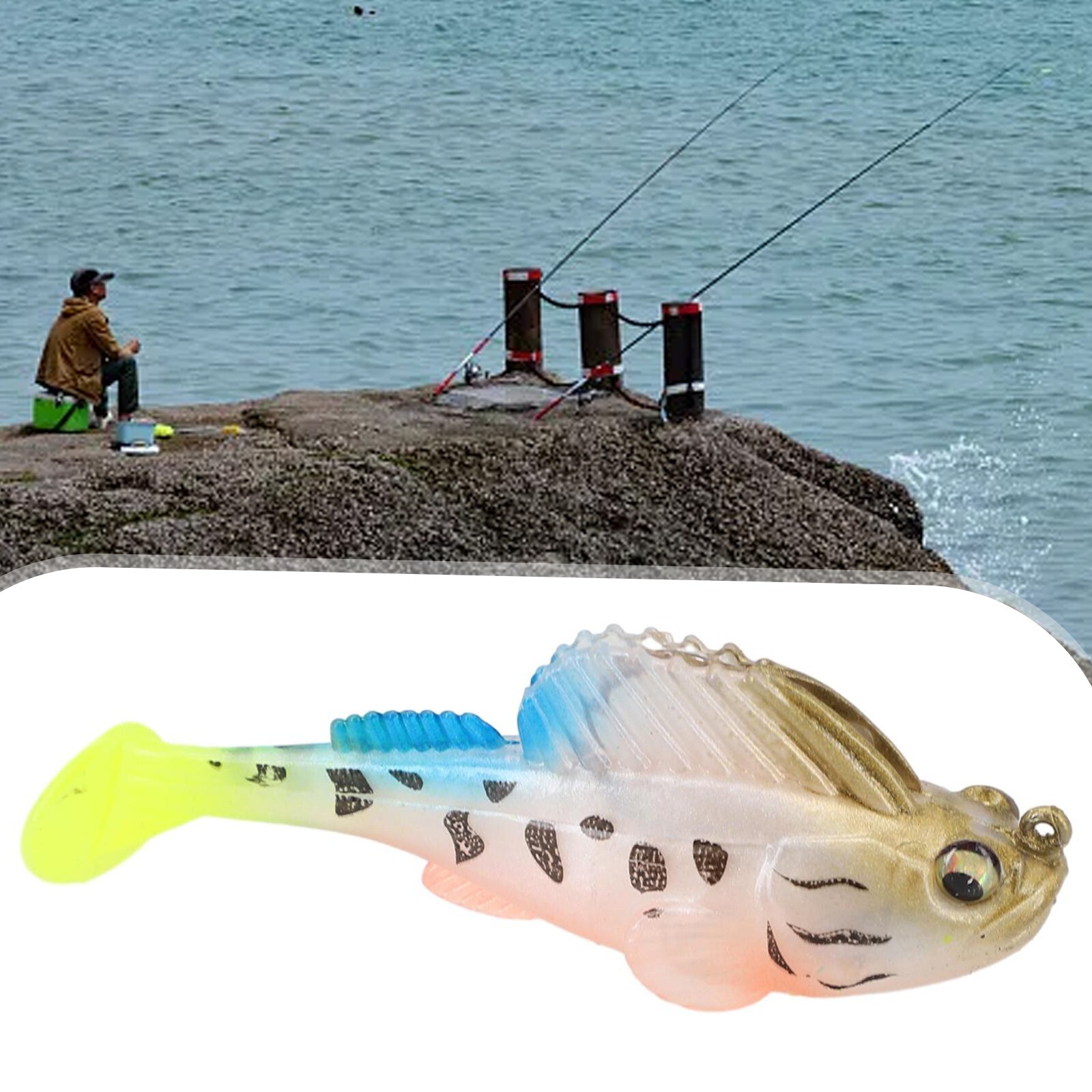 Undersea Swimmer Simulation Fishing Lure with Twisted Cover Hooking