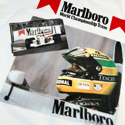93 Vintage F1 Mclaren Ayrton Senna Marlboro T-Shirt | eBay